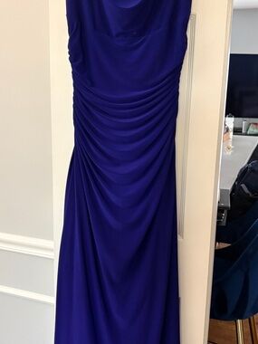 Lauren Ralph Lauren evening Royal Blue Ruched Maxi Dress